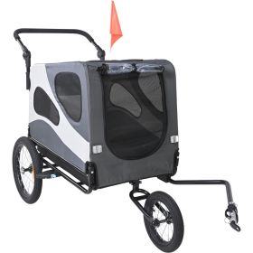 Dog Bike Trailer, Supports up to 100 lbs, 2-in-1 Pet Stroller Cart Bicycle Carrier, Easy Folding Cart Frame with Quick Release Wheels (Default: Default)